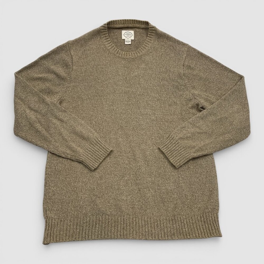 St. John’s Bay Beige Cotton Long Sleeve Crew Neck Sweater Men's Large